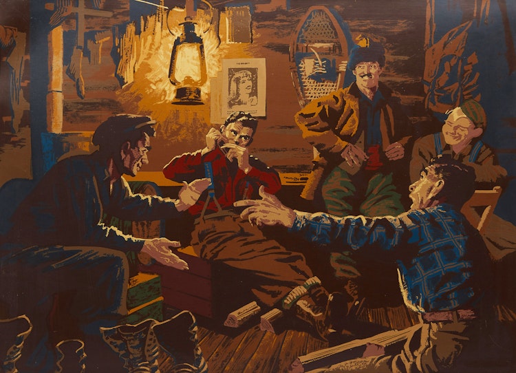 Artwork by Charles Fraser Comfort,  The Bunkhouse Scene