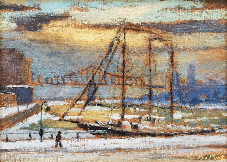 Artwork by Antoine Bittar, Winter Wharf