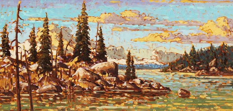 Artwork by Rod Charlesworth, Golden Sky, N.W.T.