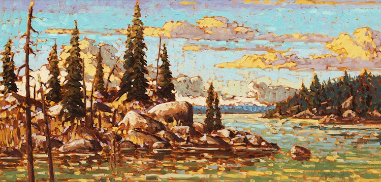 Artwork by Rod Charlesworth,  Golden Sky, N.W.T.