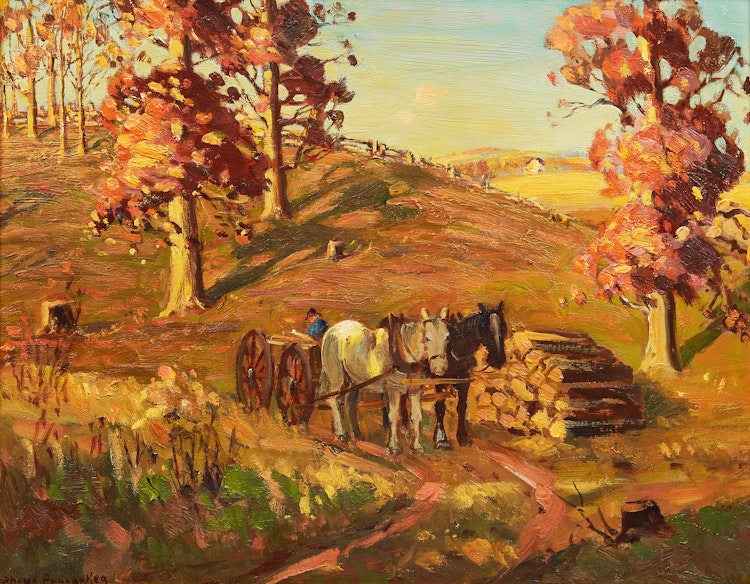 Artwork by Frank Shirley Panabaker, Le retour du fermier