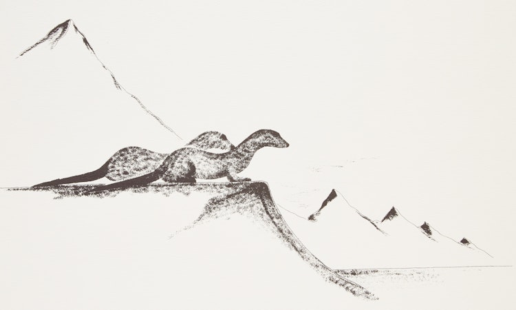 Artwork by Benjamin Chee Chee, Sea Otter; Mountain Sheep