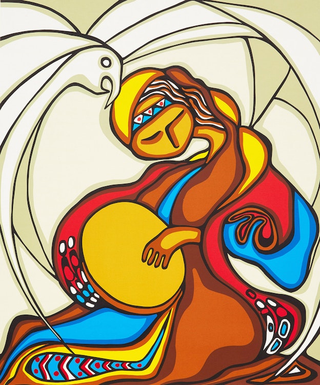 Artwork by Daphne Odjig, Folksinger