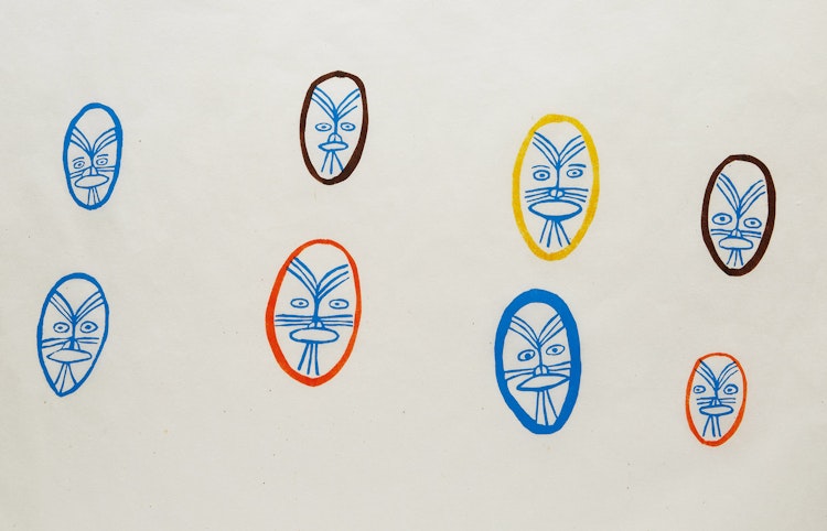 Artwork by Luke Anguhadluq, Gathering with Old Women