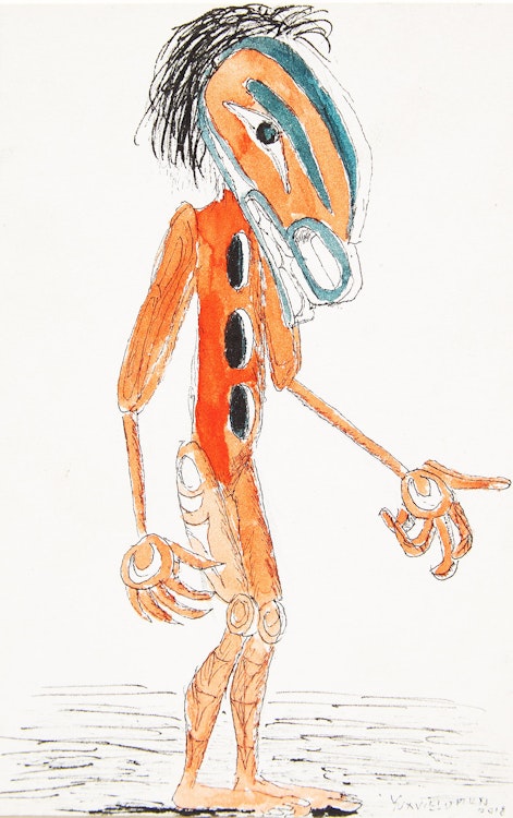 Artwork by Lawrence Paul Yuxweluptun, Standing Spirit