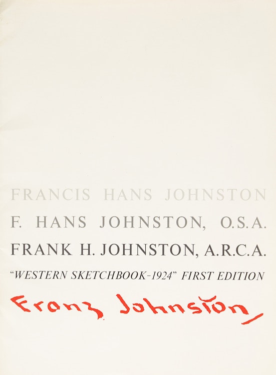 Artwork by Frank Hans Johnston,  Franz Johnston: Western Sketchbook - 1924