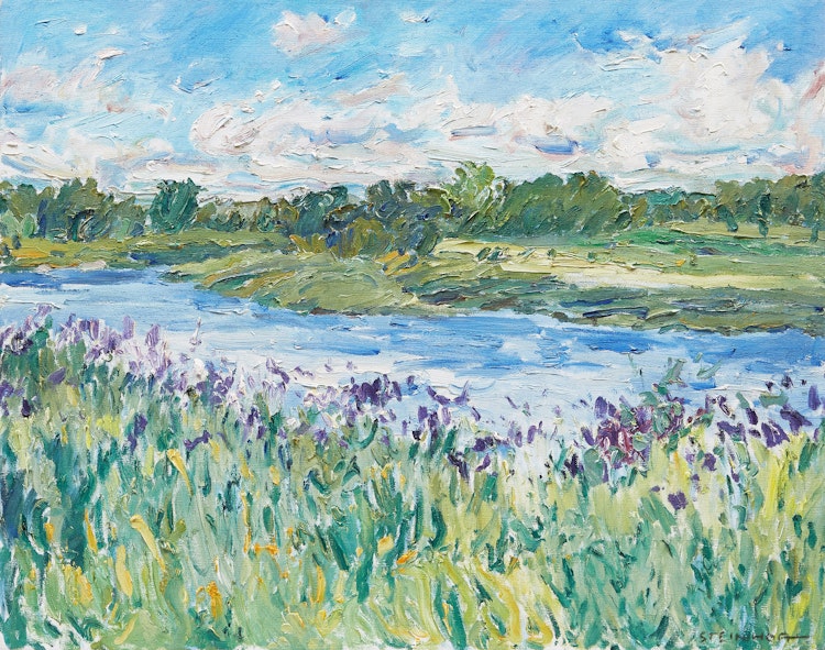 Artwork by Bruce Steinhoff,  Clouds and Flowers, Saugeen River