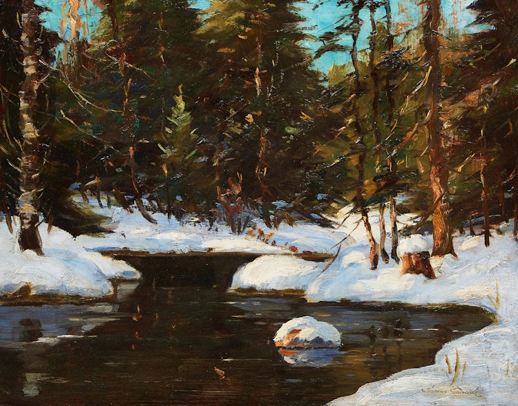 Artwork by Thomas Hilton Garside, Winter Stream