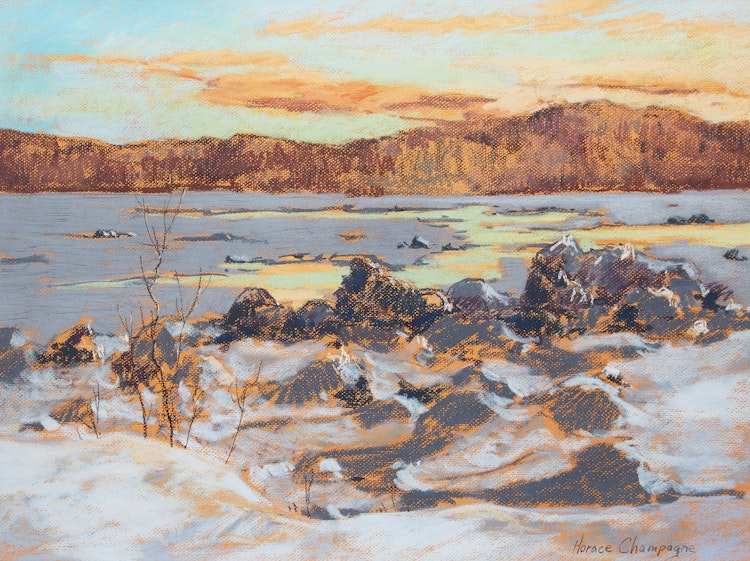 Artwork by Horace Champagne, Movement de la Glace, St. Lawrence River, near Quebec City