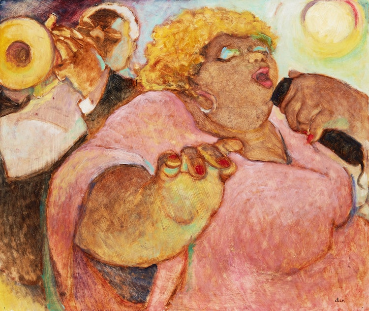 Artwork by John Der, Jazz Singer