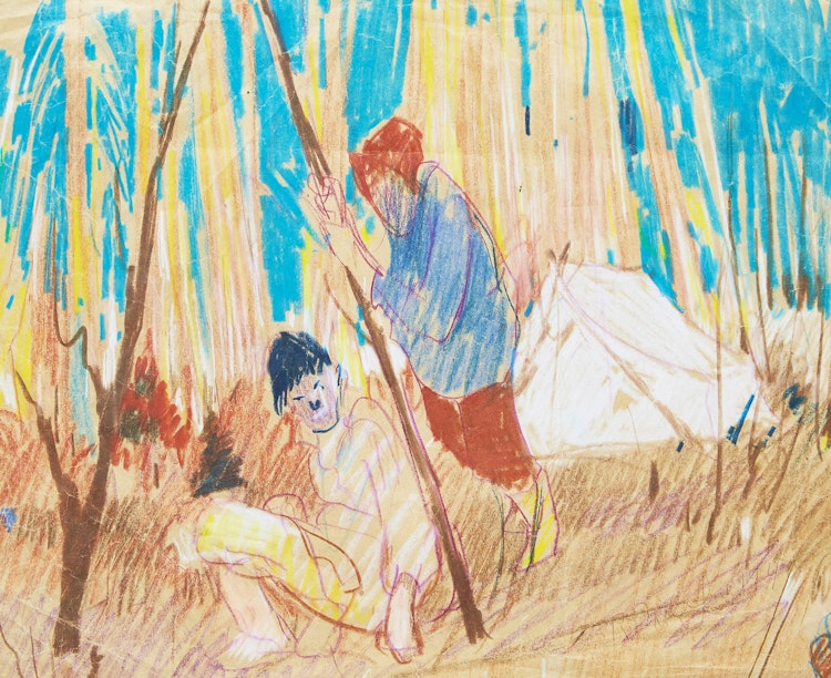 Artwork by Rene Richard, Deux trappeurs (1940)