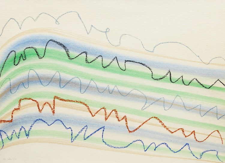 Artwork by Kathleen Margaret Graham,  Dorset Line - Cool with Tan 2 (Arctic III: Mountains, Seas & Cliffs series)