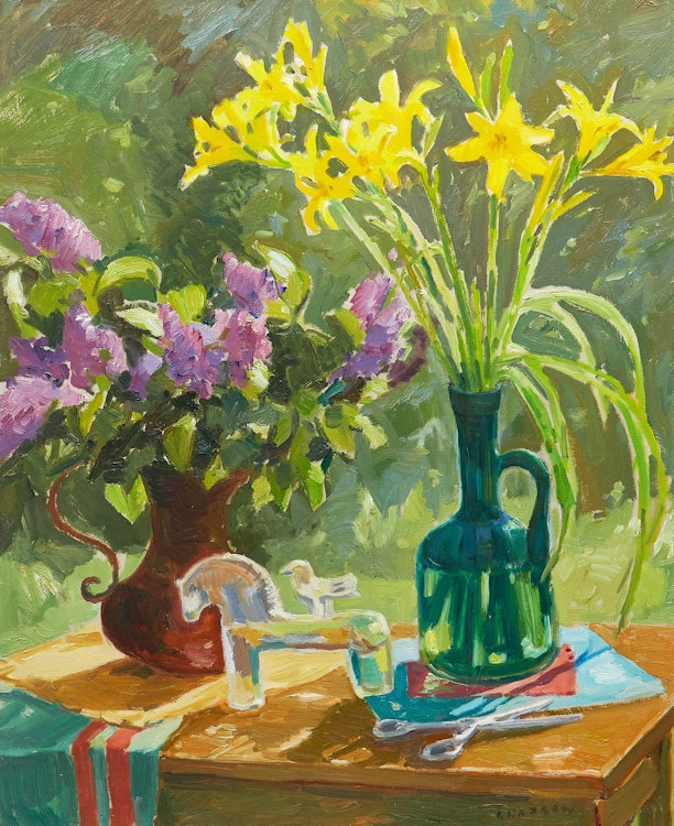 Artwork by Helmut Gransow, Lilac and Lillies