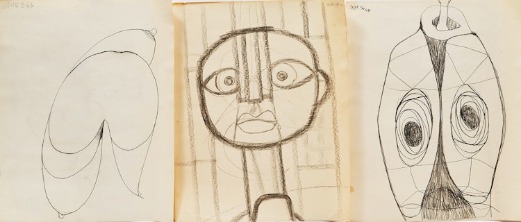 Artwork by Gerald Milne Moses, Twenty-One Figurative and Abstract Drawings