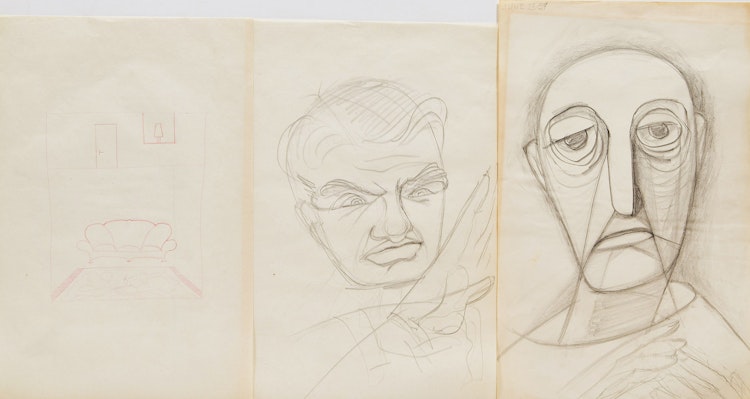 Artwork by Gerald Milne Moses, Forty-Three Abstract and Figurative Drawings