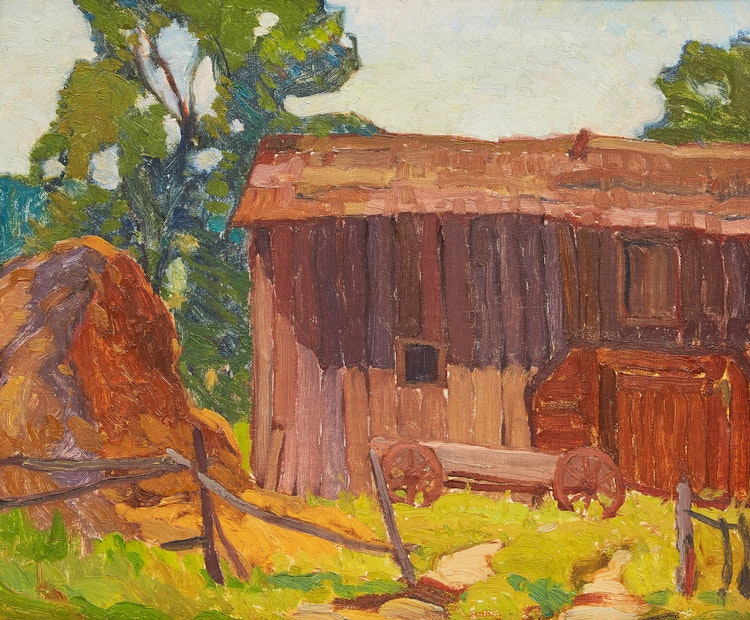 Artwork by George Henry Griffin,  Landscape with Barn