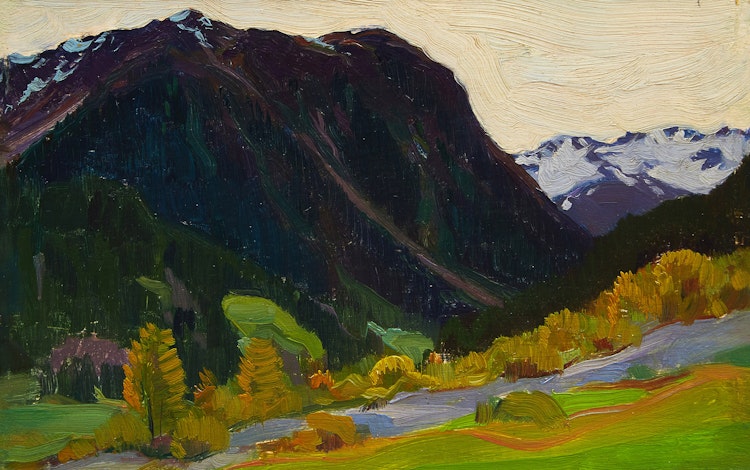 Artwork by Clarence Alphonse Gagnon, Dans les Alps