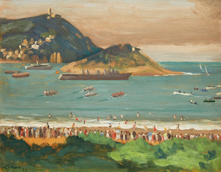 Artwork by John Goodwin Lyman, Regatta at San Sebastián