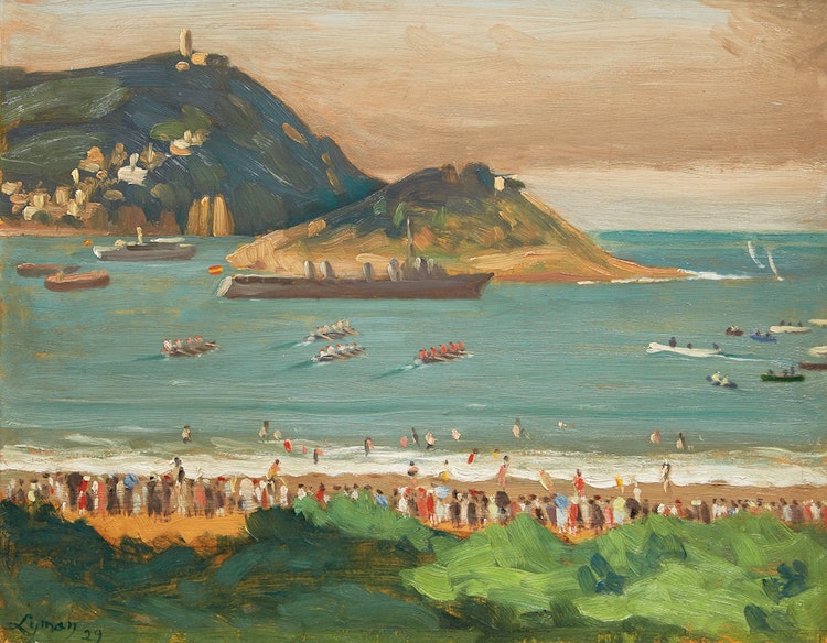 Artwork by John Goodwin Lyman,  Regatta at San Sebastián