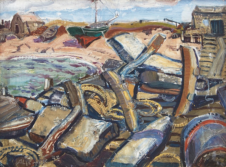 Artwork by Arthur Lismer,  Fisherman’s Gear, Cape Breton Island, Nova Scotia