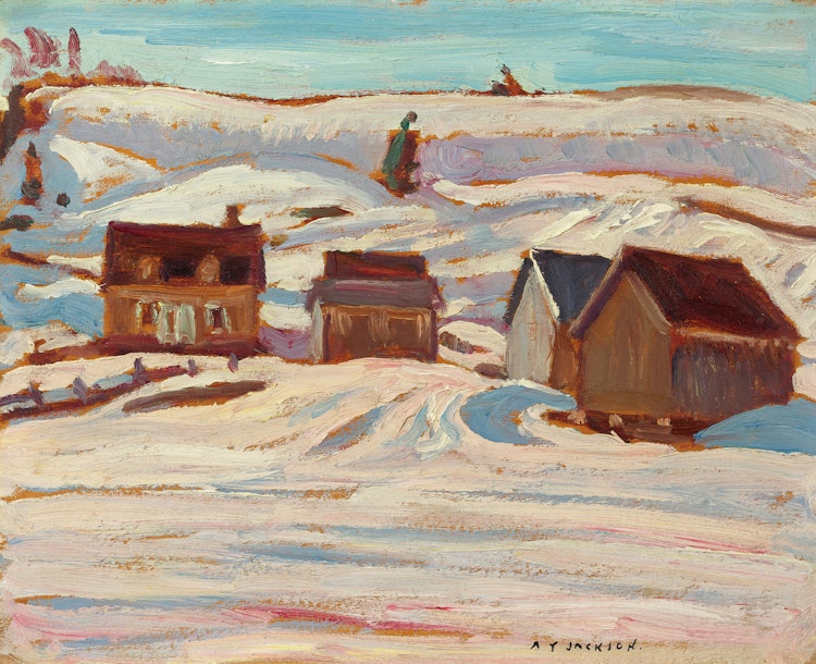 Artwork by Alexander Young Jackson,  Old Farm Buildings, Quebec