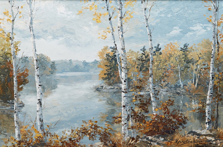 Artwork by James Keirstead,  Silver Dawn, Buck Lake