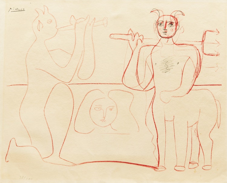 Artwork by after Pablo Picasso,  Mes dessins d’Antibes no. 14