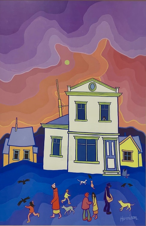 Artwork by Ted Harrison, Yukon Landscape