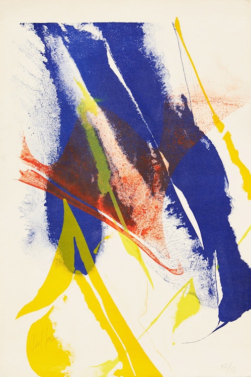 Artwork by Paul Jenkins, Untitled Abstract (Blue and Yellow)