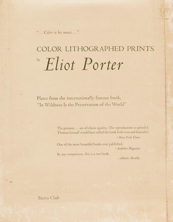 Artwork by Eliot Furness Porter, Plates from the book “In Wildness Is the Preservation of the World”