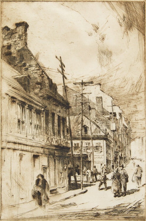 Artwork by Herbert Raine, St. Paul Street (Looking East), Montreal
