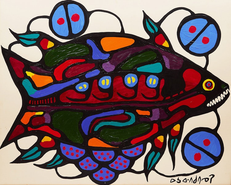 Artwork by Norval Morrisseau,  Fish