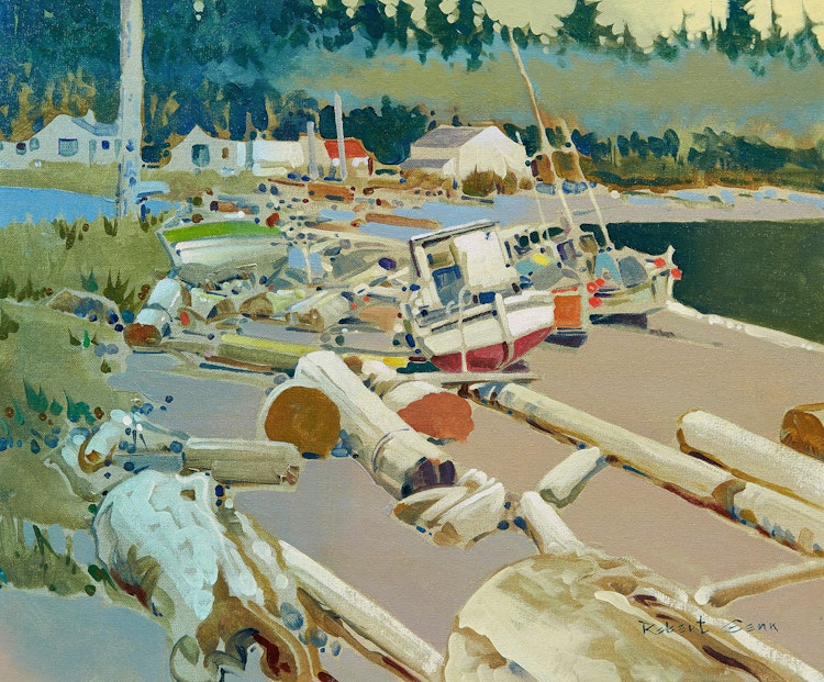 Artwork by Robert Genn, On the Beach at Alert Bay