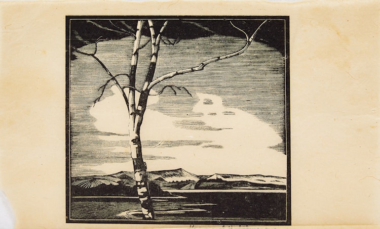 Artwork by Leonard Hutchinson,  Tree in the Landscape 