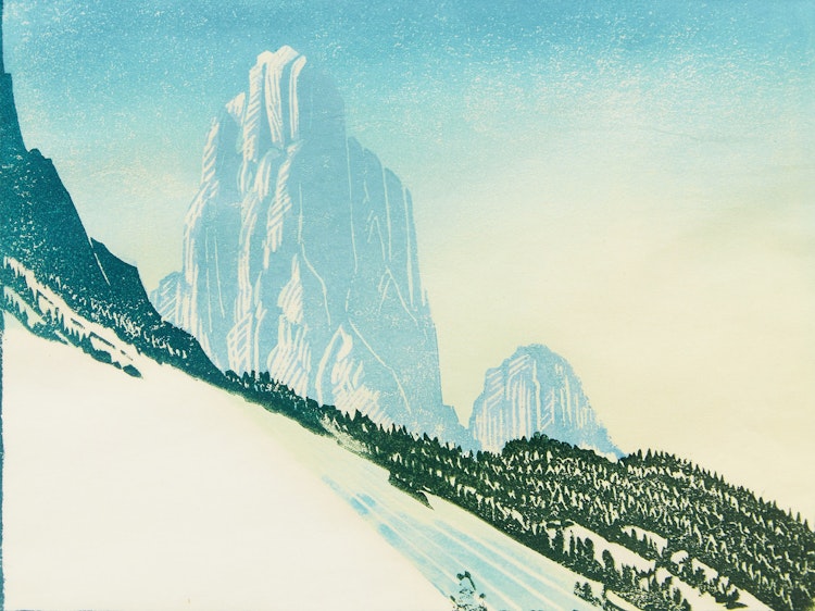 Artwork by Margaret Shelton, Mount Louis, Banff