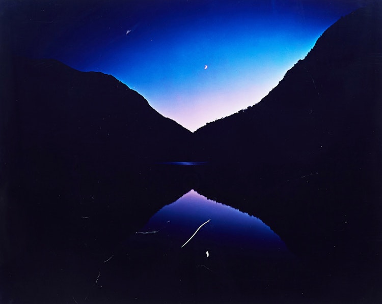 Artwork by Nathan Farb,  Moon Rise at Lower Asable Lake