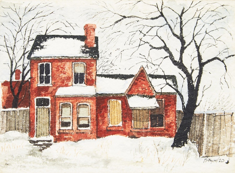 Artwork by John Kasyn,  Old House on Oak Street