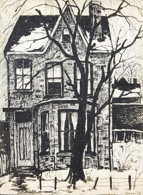 Artwork by John Kasyn, Old House on Shuter Street