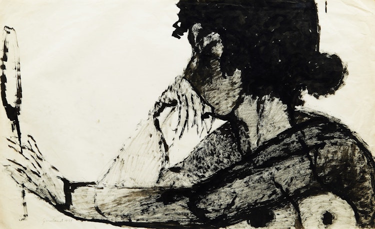 Artwork by Joyce Wieland, Woman with Mirror