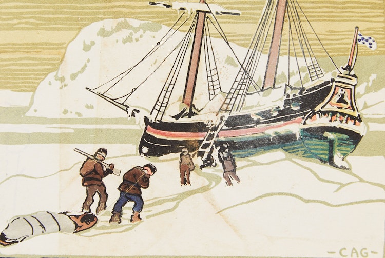 Artwork by Clarence Alphonse Gagnon, Schooner in Ice Floe