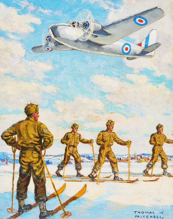 Artwork by Thomas Wilberforce Mitchell, Ski Patrol