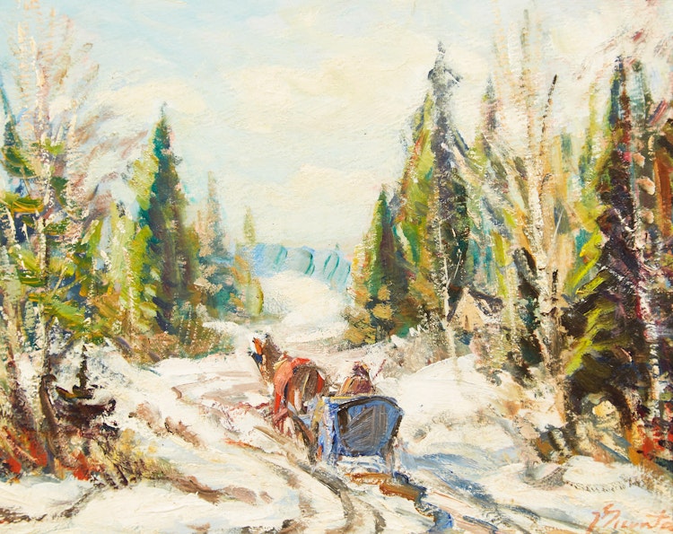 Artwork by Joseph Giunta, Winter in the Laurentians, Que.