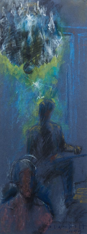 Artwork by Joseph Francis Plaskett, Under the Chandelier (Self Portrait)