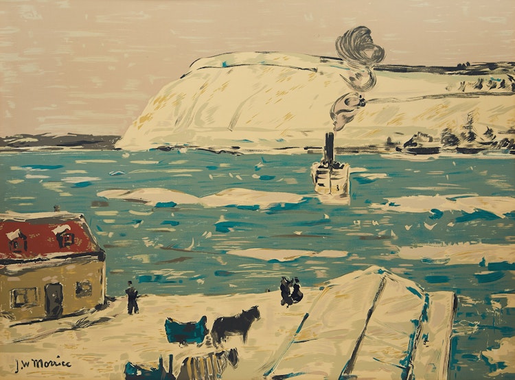 Artwork by James Wilson Morrice,  The Ferry, Quebec