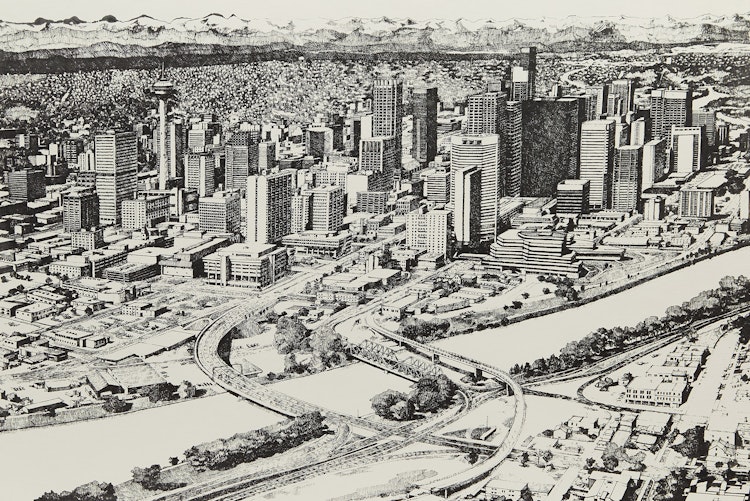Artwork by Enid Robbie, Calgary, Sept. 1981 (In Praise of Cities 32)