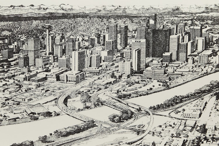 Artwork by Enid Robbie,  Calgary, Sept. 1981 (In Praise of Cities 32)