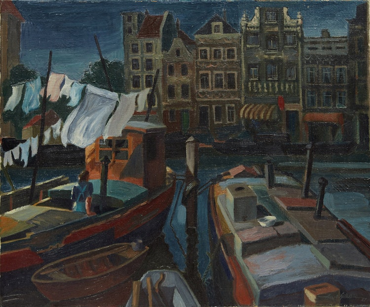 Artwork by Alexander C Gillespie,  European Canal Scene