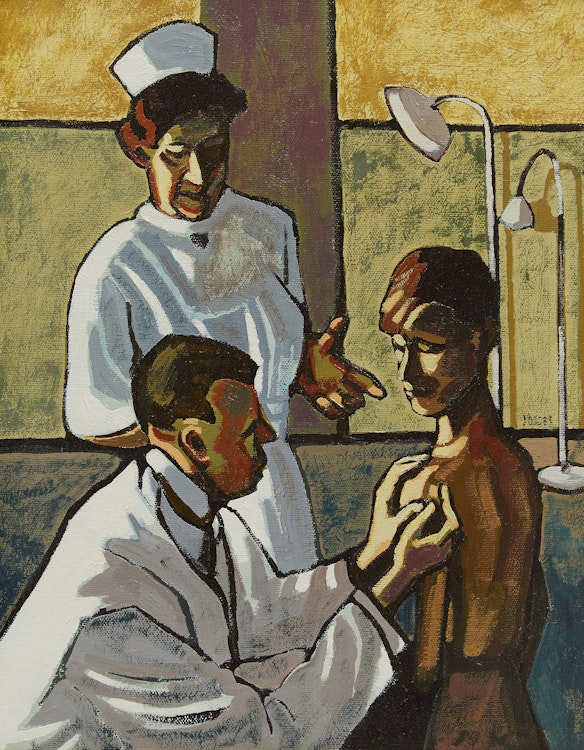 Artwork by Prescotte M.M. Jones,  At the Doctors