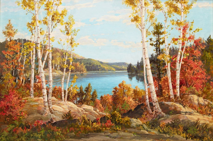 Artwork by Otto Planding,  By the Lake