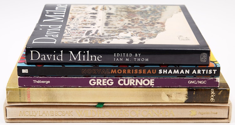 Artwork by  Books and Reference,  Five Canadian Artist Books (Including Milne, Morrisseau, Curnoe, Lemieux, Bobak)